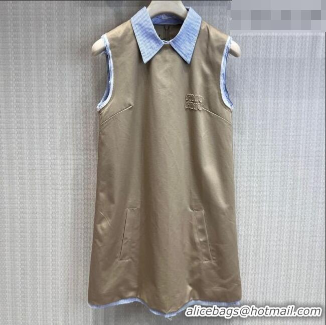 ​Buy Promotional Miu Miu Cotton Dress MM032319 Khaki/Blue 2026