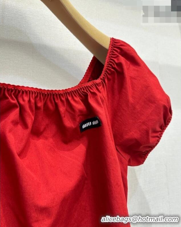 Reasonable Price Miu Miu Cotton Dress MM032320 Red 2026