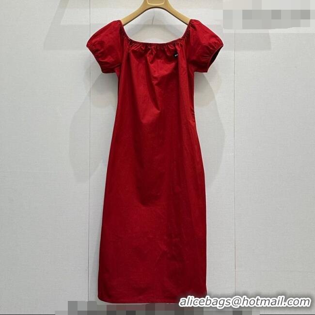 Reasonable Price Miu Miu Cotton Dress MM032320 Red 2026