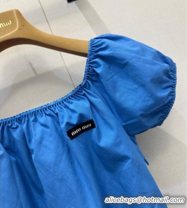 Buy Discount Miu Miu Cotton Dress MM032320 Blue 2026