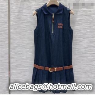 Top Quality Miu Miu Cotton Dress MM032516 Dark Blue 2026