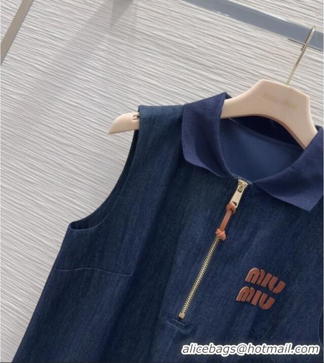 Top Quality Miu Miu Cotton Dress MM032516 Dark Blue 2026
