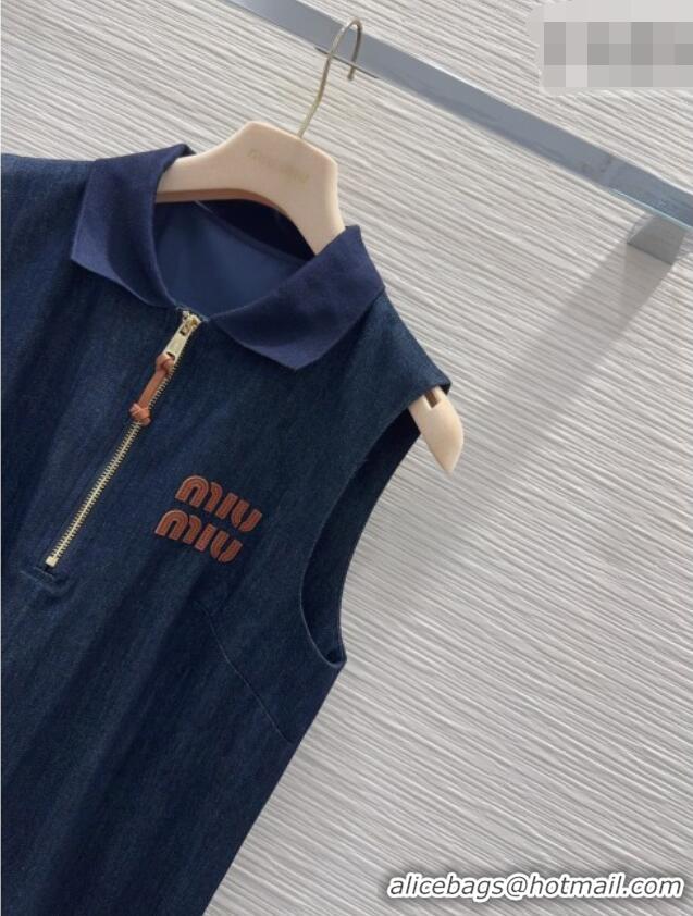 Top Quality Miu Miu Cotton Dress MM032516 Dark Blue 2026