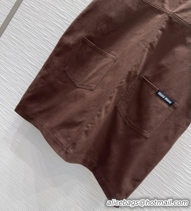 Big Discount Miu Miu Cotton Dress MM032407 Brown 2026