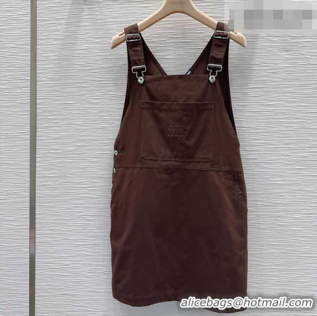 Big Discount Miu Miu Cotton Dress MM032407 Brown 2026