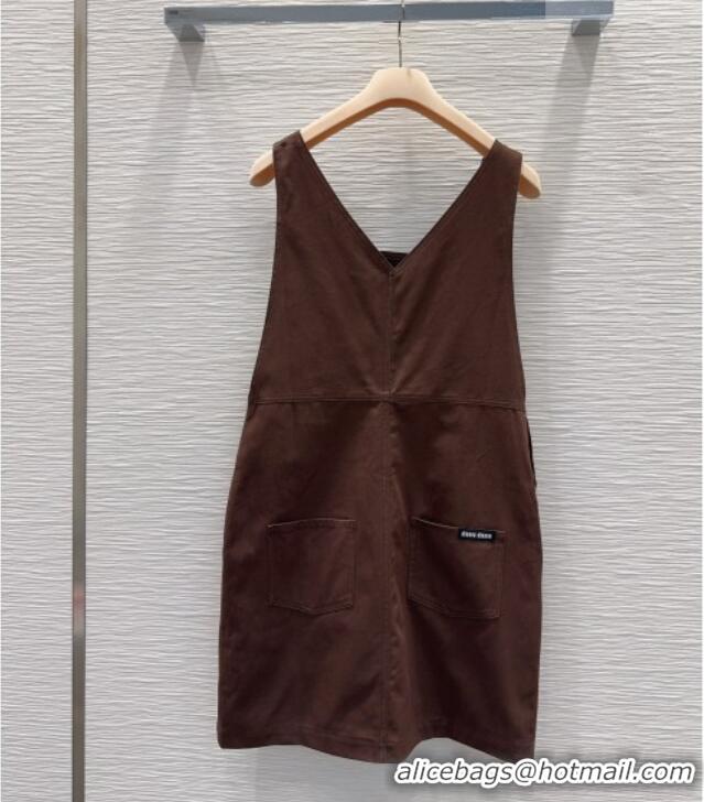 Big Discount Miu Miu Cotton Dress MM032407 Brown 2026