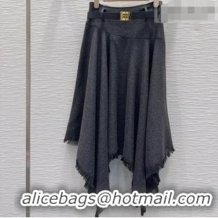 Good Quality Miu Miu Fringe Skirt MM032501 Grey 2026