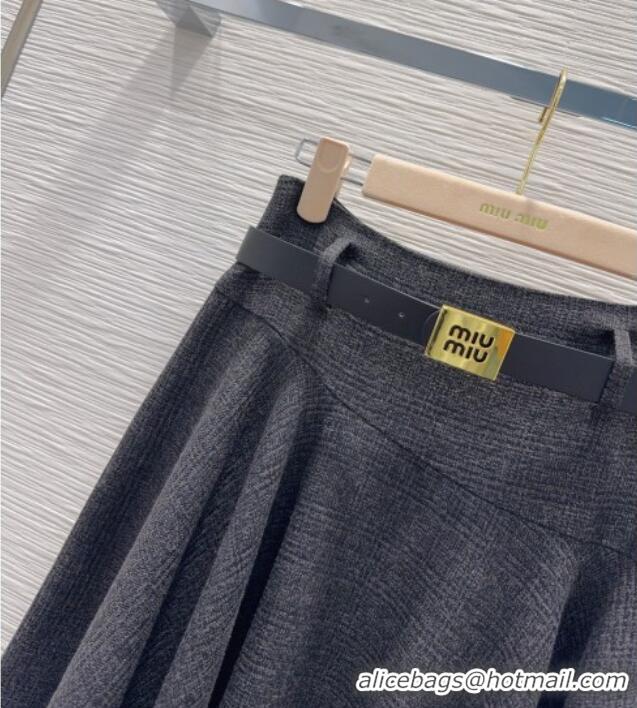 Good Quality Miu Miu Fringe Skirt MM032501 Grey 2026
