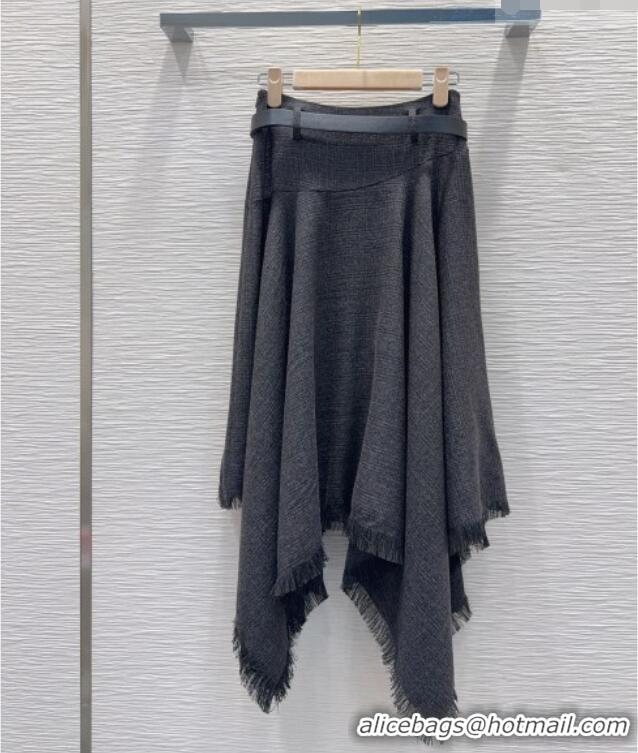 Good Quality Miu Miu Fringe Skirt MM032501 Grey 2026