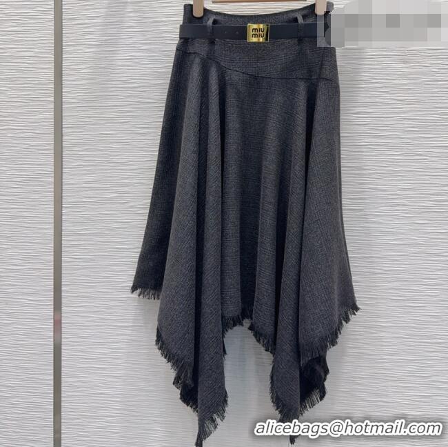Good Quality Miu Miu Fringe Skirt MM032501 Grey 2026