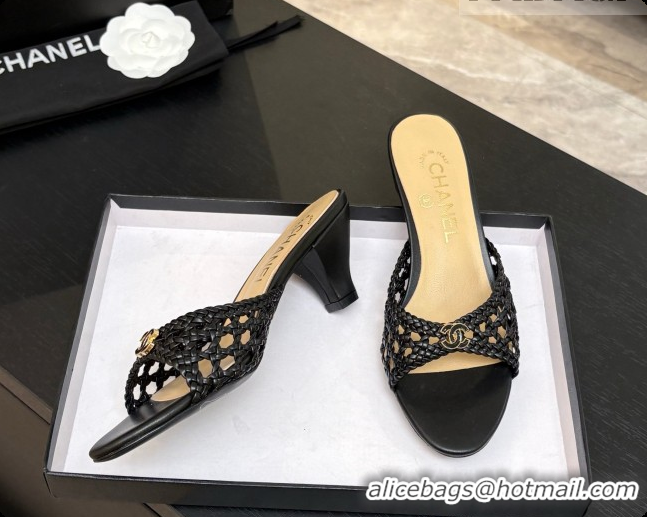 Most Popular Chanel Weave Leather Mules CH0727107 Black 2026