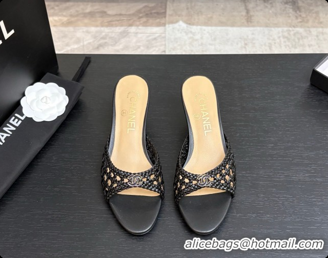 Most Popular Chanel Weave Leather Mules CH0727107 Black 2026
