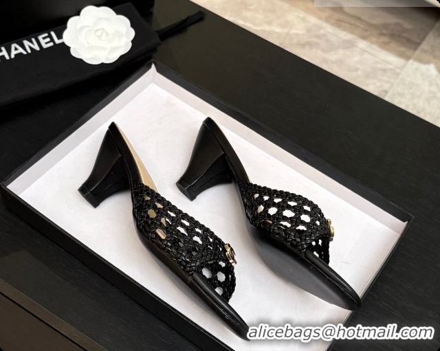 Most Popular Chanel Weave Leather Mules CH0727107 Black 2026