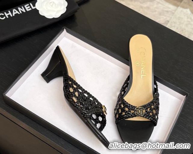Most Popular Chanel Weave Leather Mules CH0727107 Black 2026