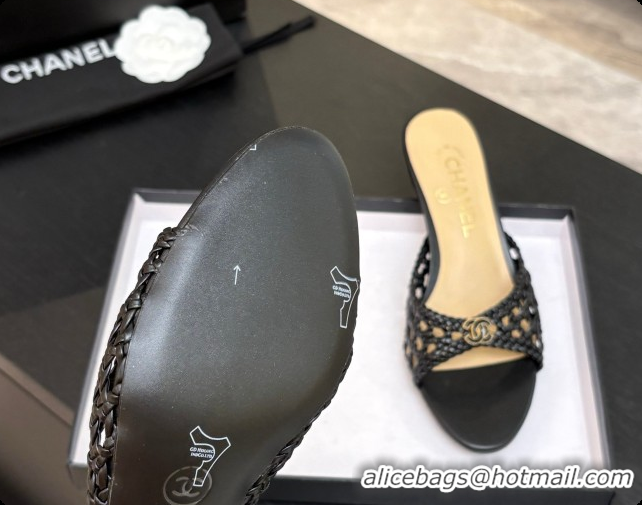 Most Popular Chanel Weave Leather Mules CH0727107 Black 2026