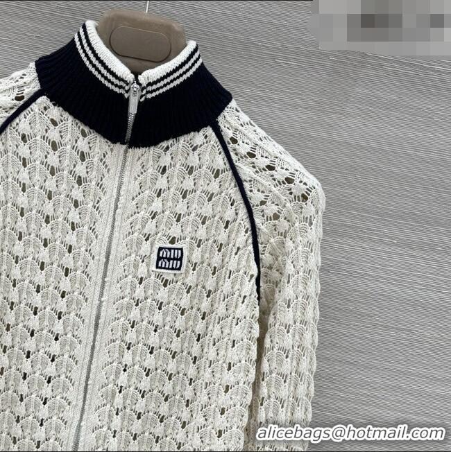 Famous Brand Miu Miu Knit Jacket M041101 Beige 2026