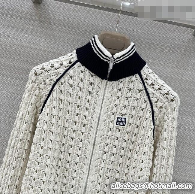 Famous Brand Miu Miu Knit Jacket M041101 Beige 2026