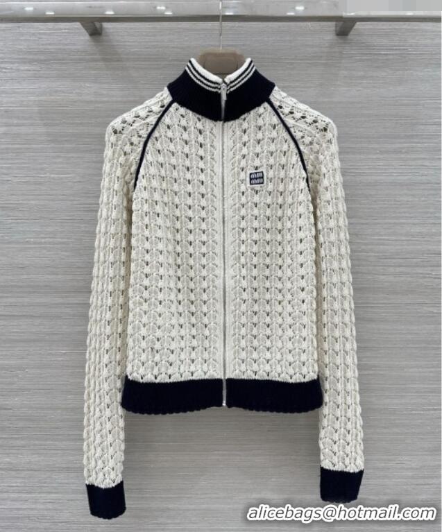 Famous Brand Miu Miu Knit Jacket M041101 Beige 2026