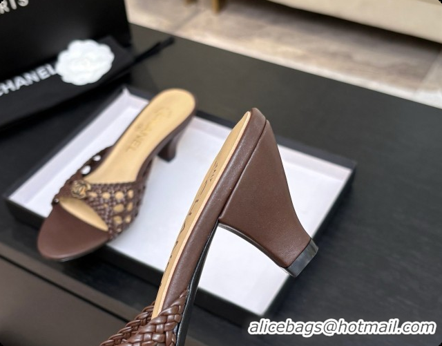 Pretty Style Chanel Weave Leather Mules CH0727108 Brown 2026