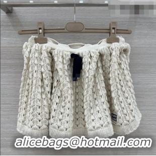 Buy Cheapest Miu Miu Knit Skirt M041102 Beige 2026