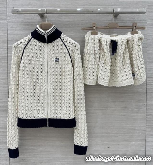 Buy Cheapest Miu Miu Knit Skirt M041102 Beige 2026