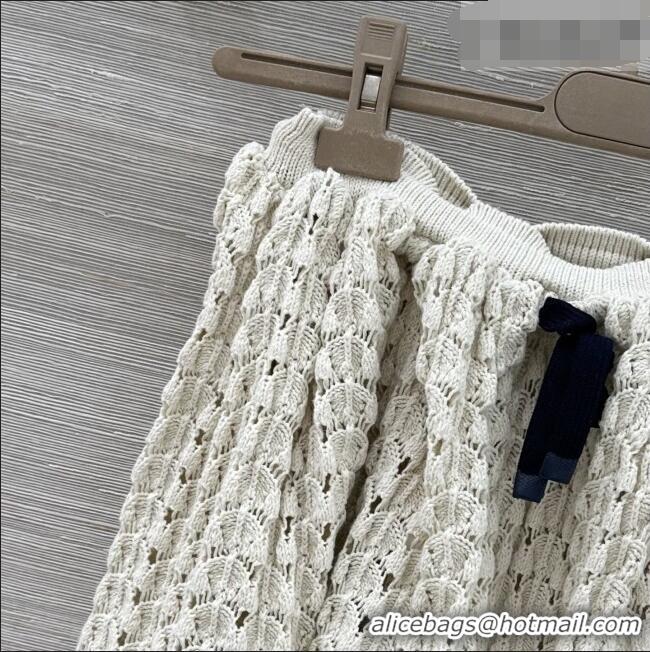 Buy Cheapest Miu Miu Knit Skirt M041102 Beige 2026