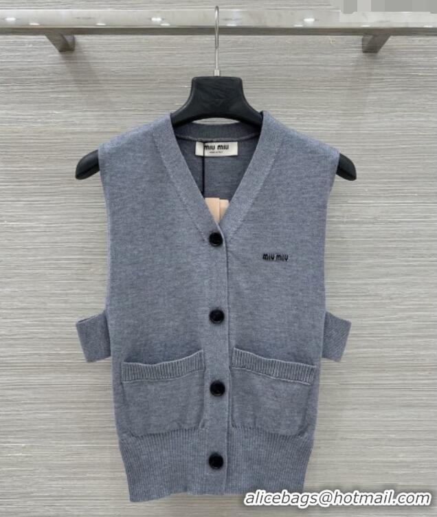 Classic Discount Miu Miu Two-piece Vest M041103 Grey/Light Blue 2026