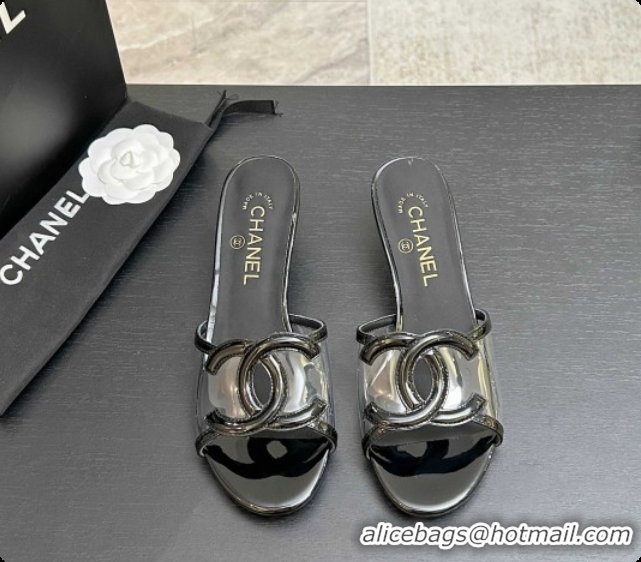 Top Grade Chanel Lambskin & PVC Mules Sandals CH0727109 Black 2026