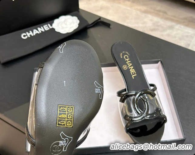 Top Grade Chanel Lambskin & PVC Mules Sandals CH0727109 Black 2026