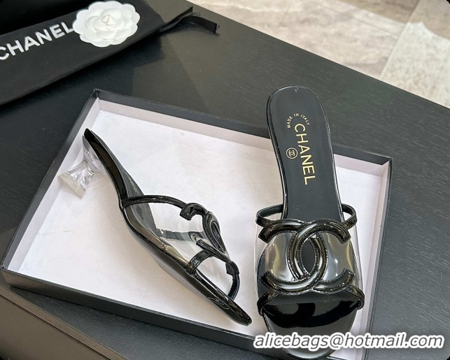 Top Grade Chanel Lambskin & PVC Mules Sandals CH0727109 Black 2026