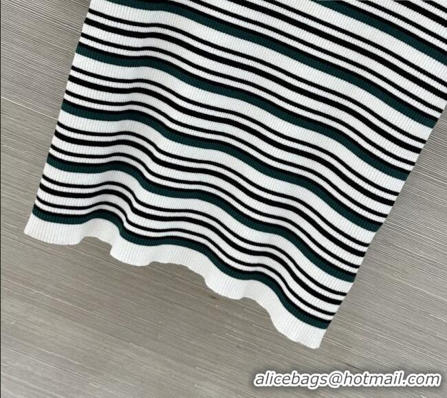 Low Cost Miu Miu Knit Stripe Top M041107 White/Green 2026
