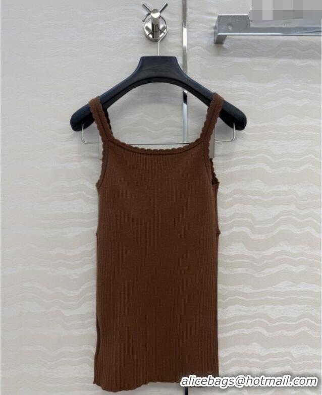 Luxury Discount Miu Miu Knit Vest M041402 Brown 2026