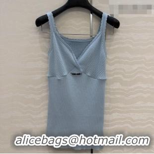 Famous Brand Miu Miu Knit Vest M041403 Blue 2026
