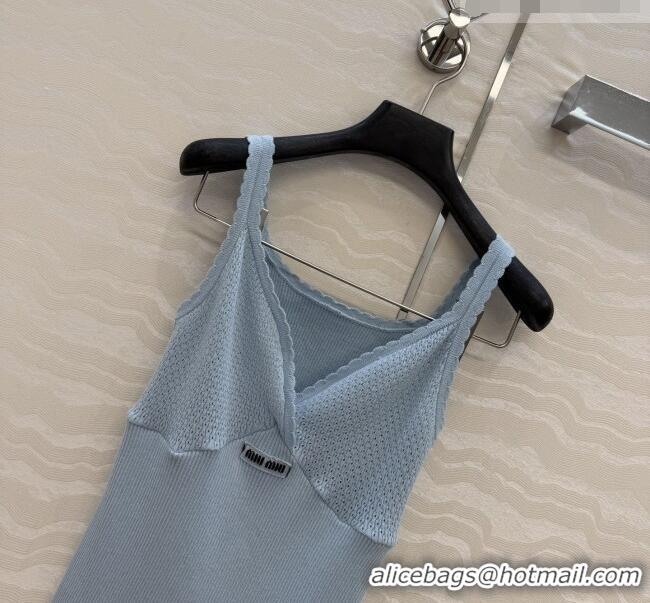 Famous Brand Miu Miu Knit Vest M041403 Blue 2026