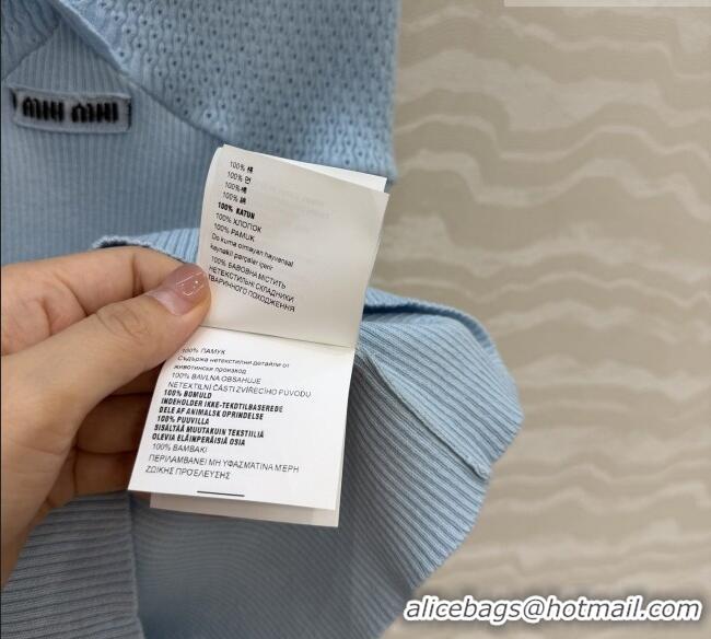 Famous Brand Miu Miu Knit Vest M041403 Blue 2026