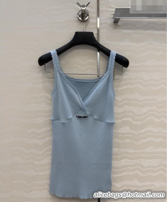 Famous Brand Miu Miu Knit Vest M041403 Blue 2026