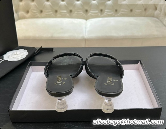 Buy Discount Chanel Lambskin & Mesh Mules Sandals CH0727110 Black 2026