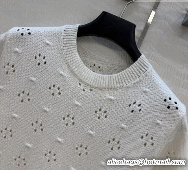 Reasonable Price Miu Miu Knit Short-sleeved Sweater M041406 Beige 2026