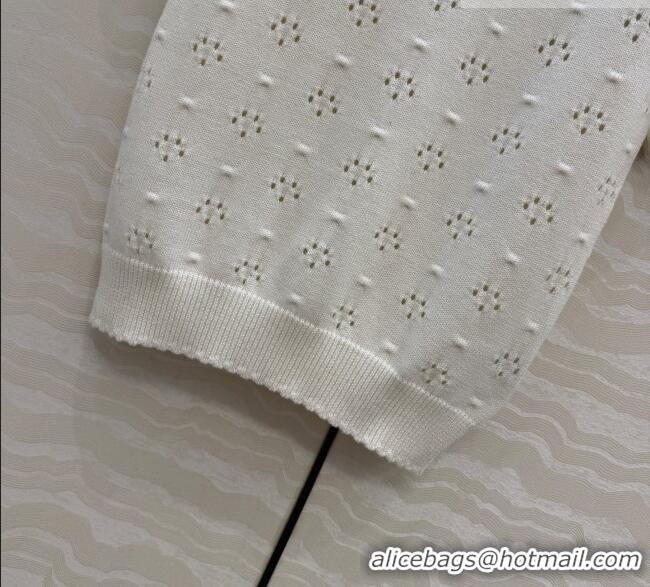 Reasonable Price Miu Miu Knit Short-sleeved Sweater M041406 Beige 2026