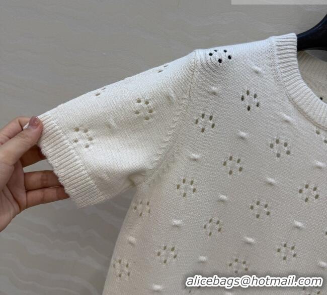 Reasonable Price Miu Miu Knit Short-sleeved Sweater M041406 Beige 2026