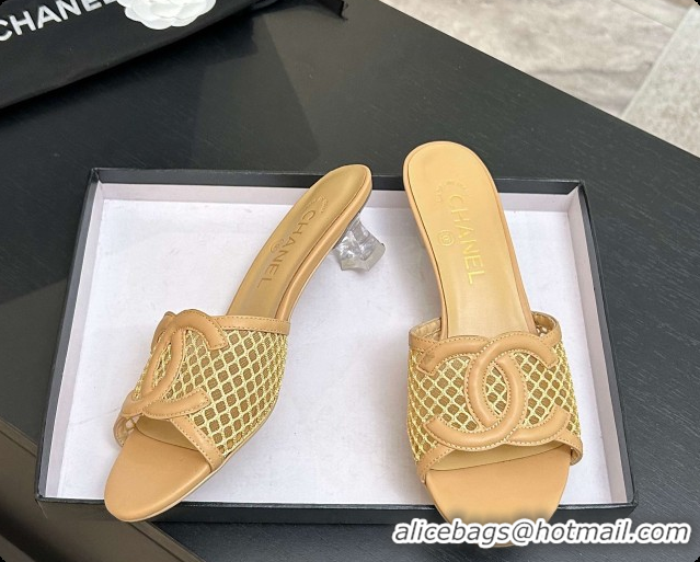 Sumptuous Chanel Lambskin & Mesh Mules Sandals CH0727111 Beige 2026