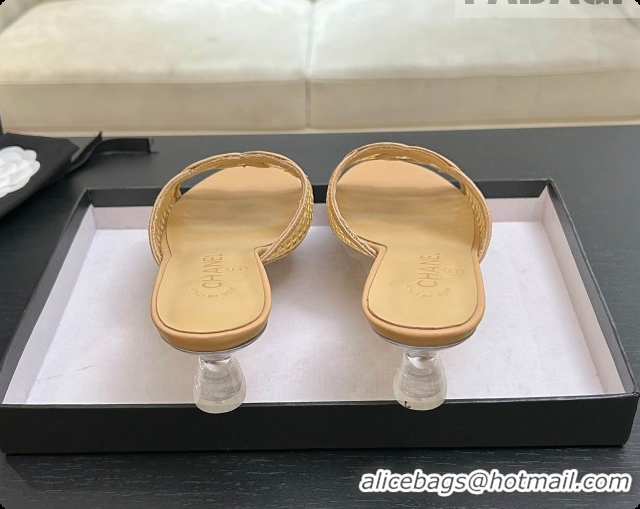 Sumptuous Chanel Lambskin & Mesh Mules Sandals CH0727111 Beige 2026