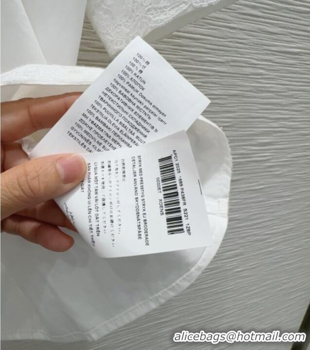 Low Price Miu Miu Cotton & Lace Shirt M42120 White 2026