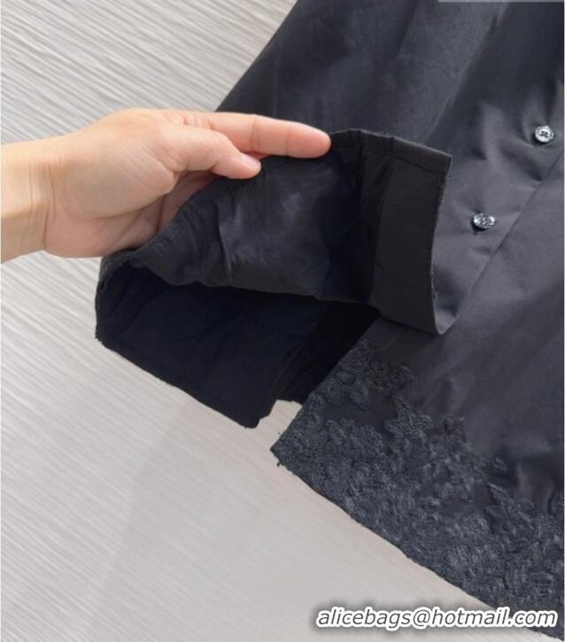 Grade Quality Miu Miu Cotton & Lace Shirt M42121 Black 2026