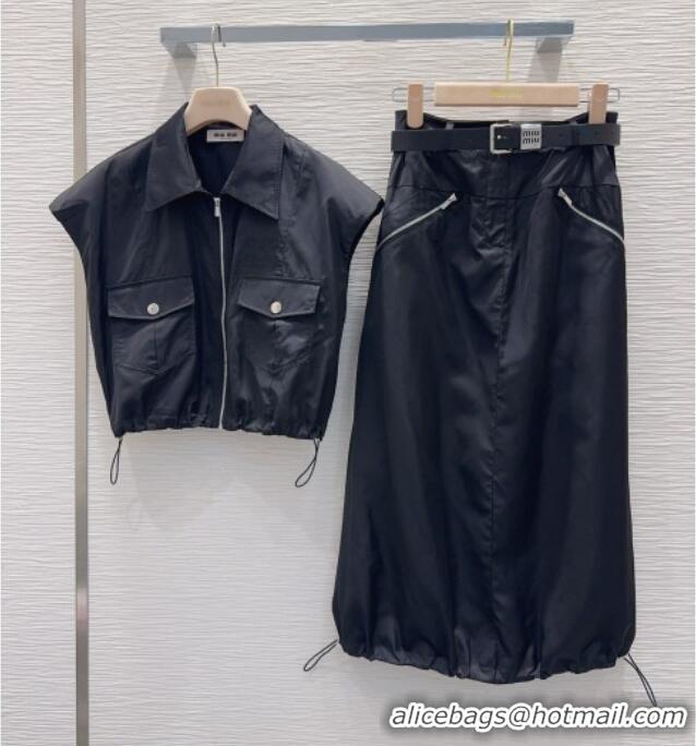 Grade Quality Miu Miu Vest and Skirt M42123 Black 2026