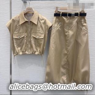 Well Crafted Miu Miu Vest and Skirt M42124 Khaki 2026