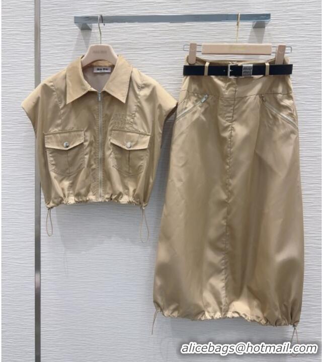 Well Crafted Miu Miu Vest and Skirt M42124 Khaki 2026