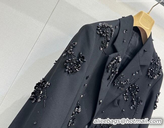 Super Quality Miu Miu Holiday Jacket with Charm 21032 Black 2026
