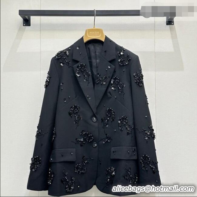 Super Quality Miu Miu Holiday Jacket with Charm 21032 Black 2026