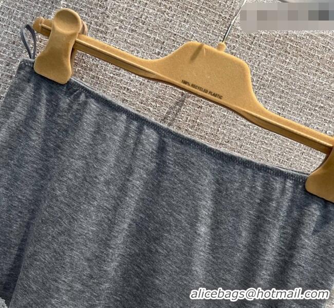 Good Product Miu Miu Silk and Lace T-Shirt and Mini Skirt Set 042120 Grey/White 2026